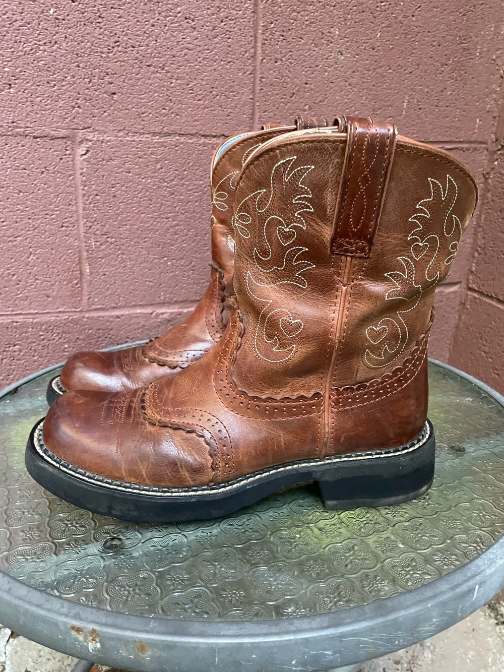 Ariat Fatbaby Leather Western Boots Size 10